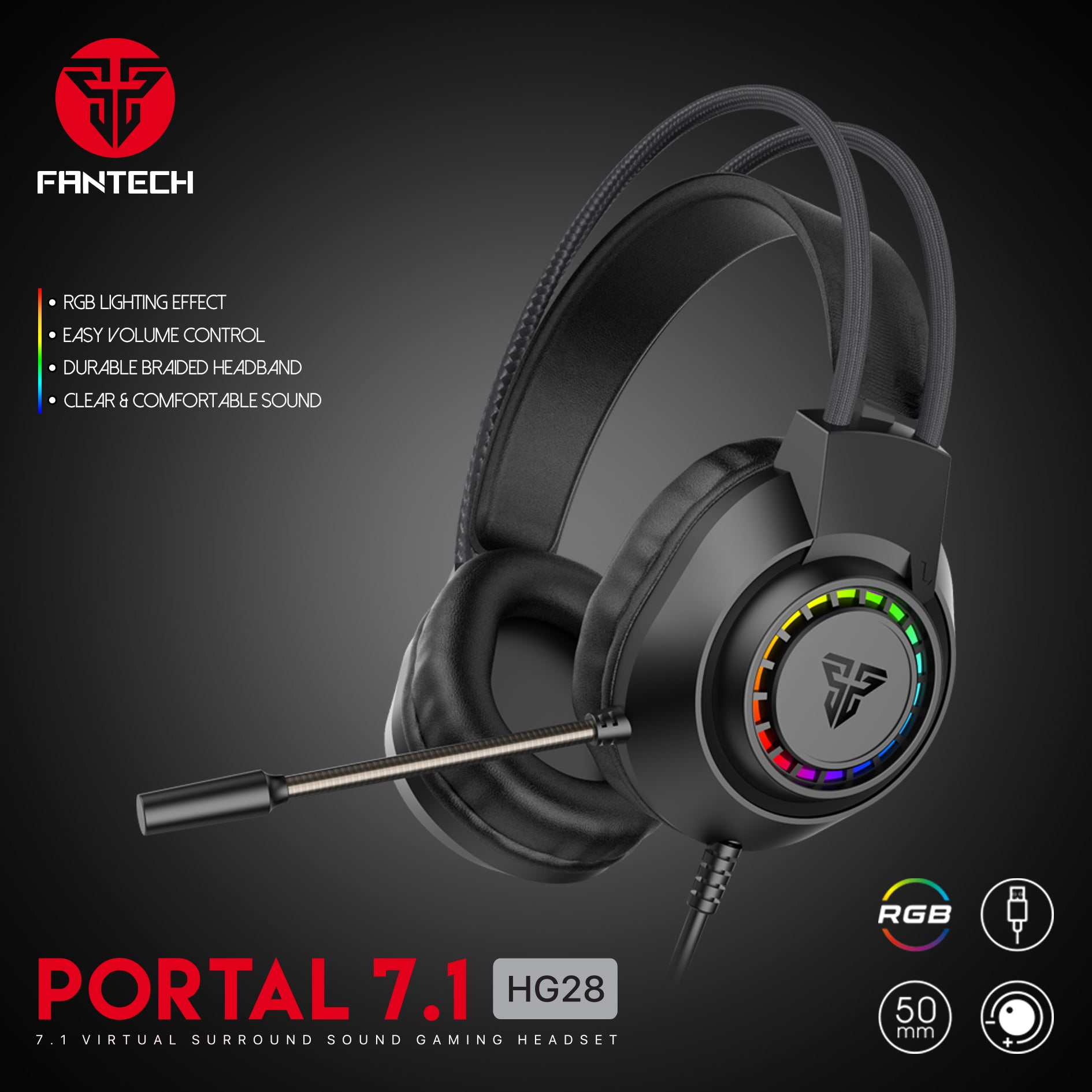 Fantech HG28 PORTAL 7.1 RGB Gaming Headset Fantech HG28 PORTAL 7.1 RGB Gaming Headset